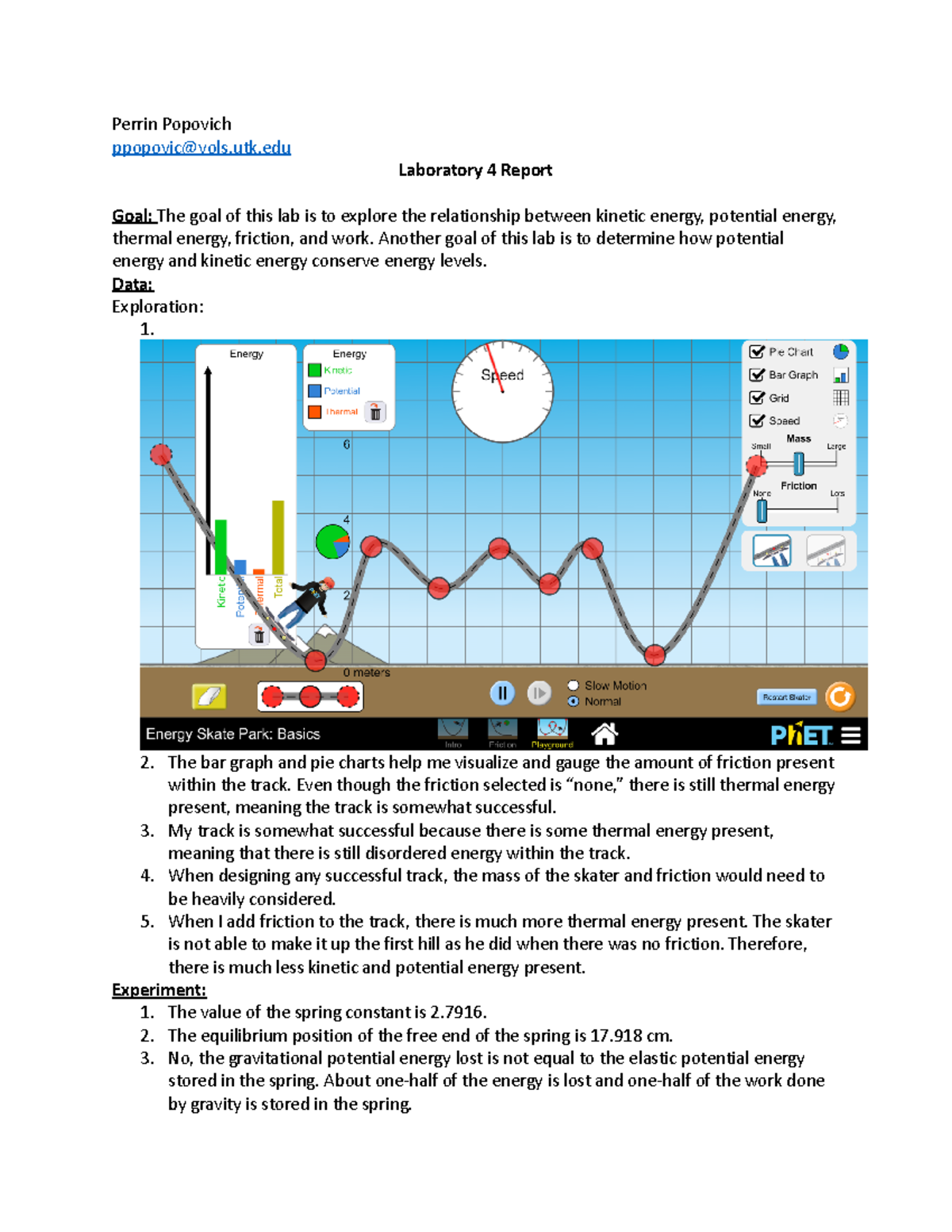 Laboratory 4 PHYSICS 221 Perrin Popovich ppopovicvols.utk Laboratory