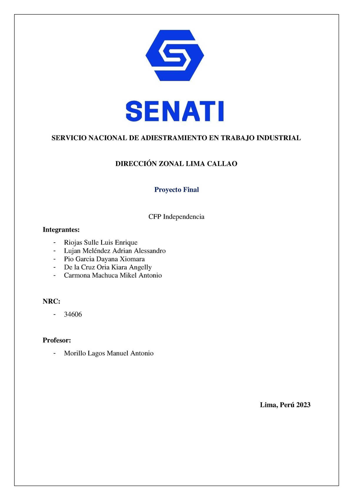 Proyecto Final 2 - SERVICIO NACIONAL DE ADIESTRAMIENTO EN TRABAJO ...