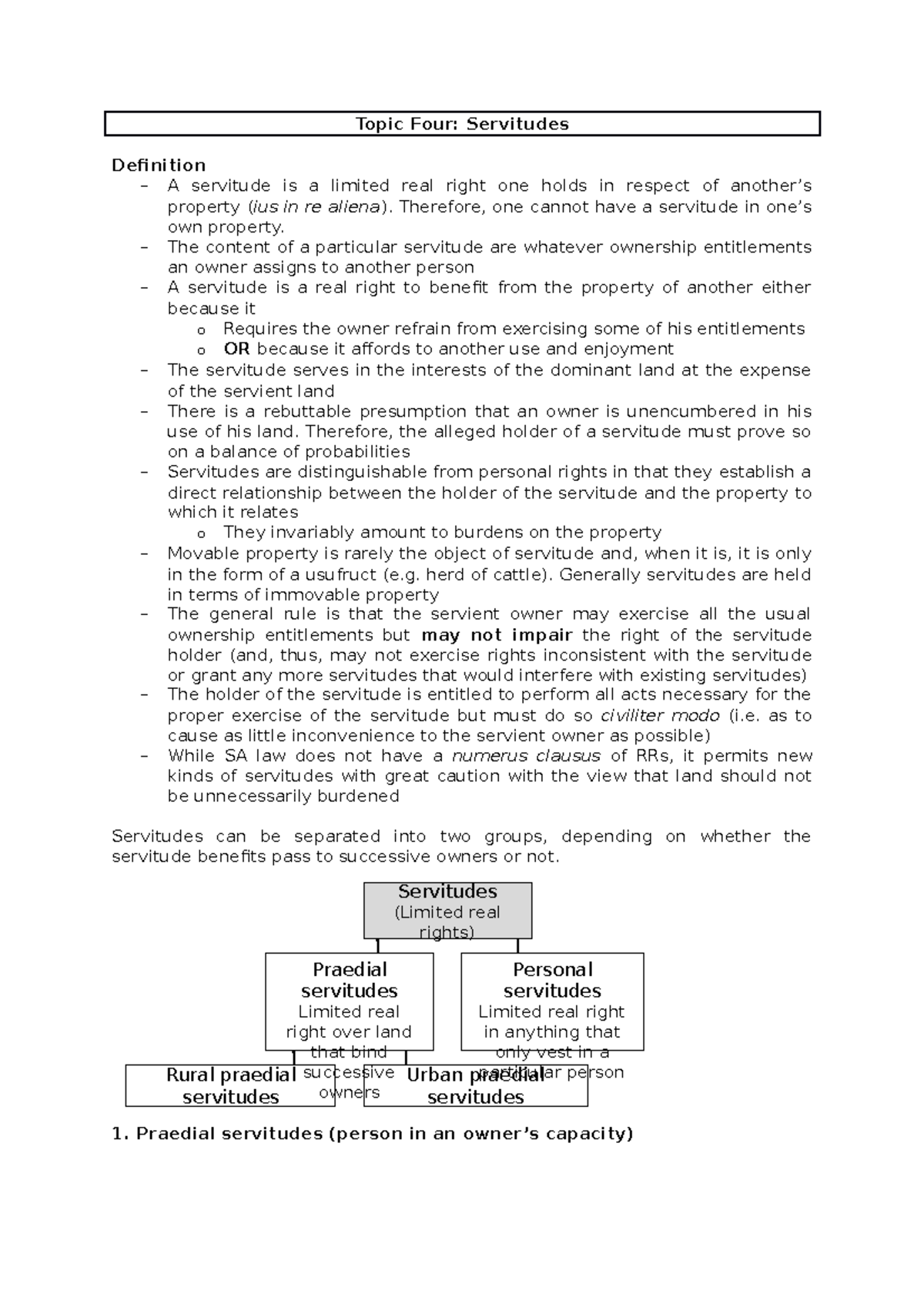 topic-9-servitudes-property-law-notes-topic-four-servitudes