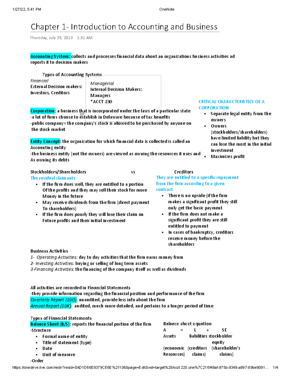 Chapter 1 - Intro To Accounting And Business - Chapter 1- Introduction ...