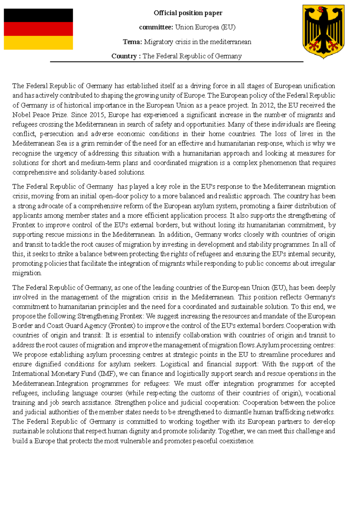 Federal republic of germany - The European policy of the Federal ...