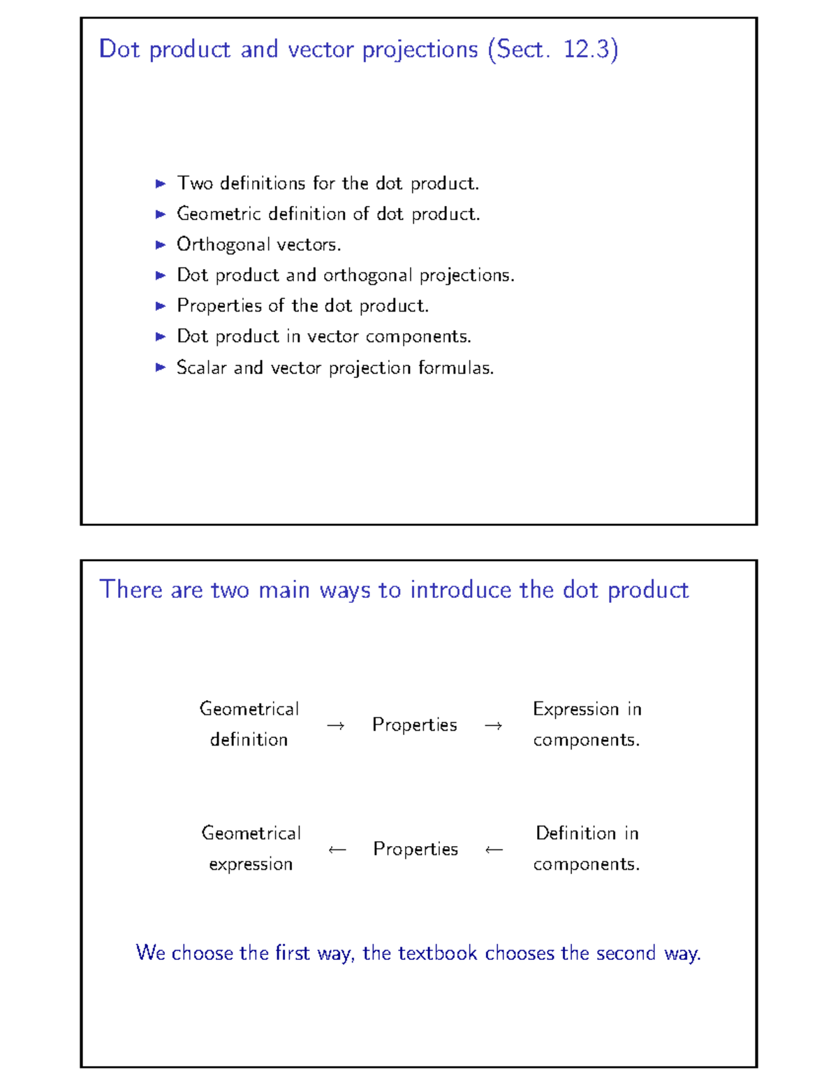 Vector projection and orthogonal components - Dot product and vector ...