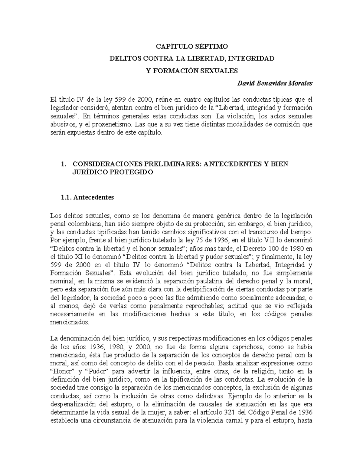 Delitos Contra La Libertad Integridad Y Formación Sexuales CapÍtulo SÉptimo Delitos Contra La 0389