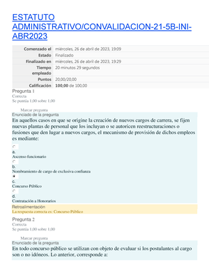 Prueba 1 Estatuto Administrativo 2023 - 2023 - 4B-ESTATUTO ...