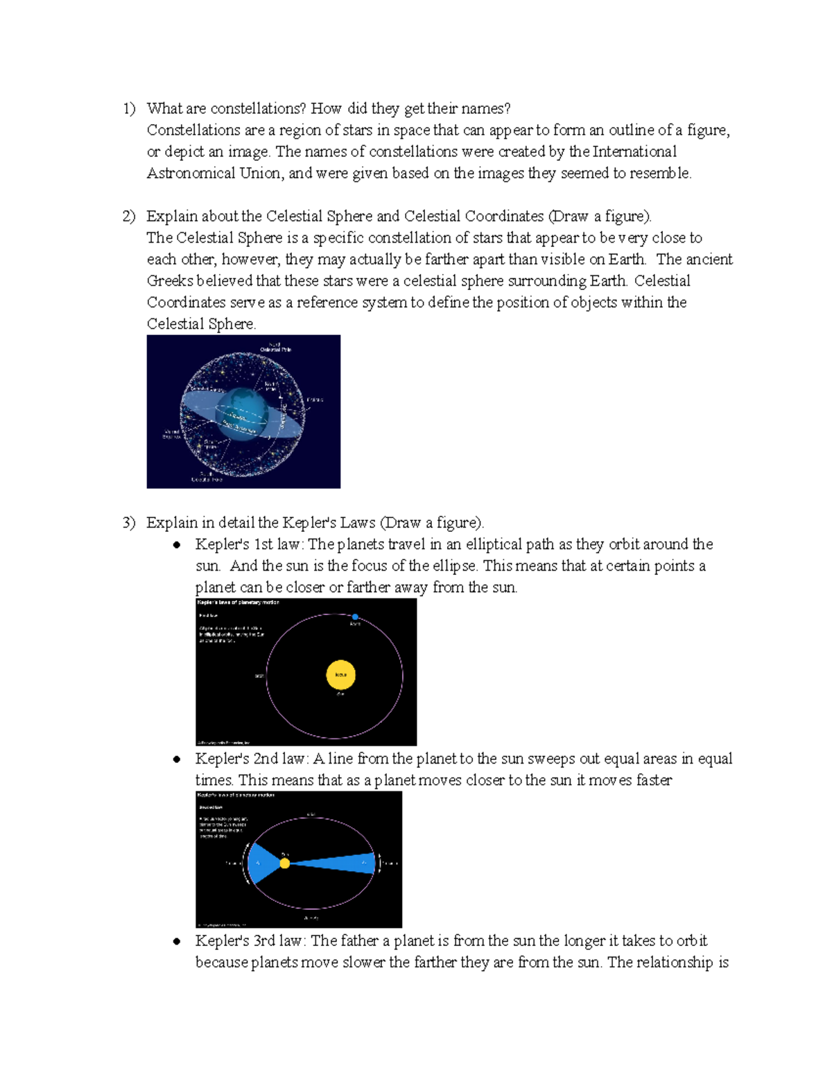 Astronomy Notes 2 - review questions on the formation of planets and ...