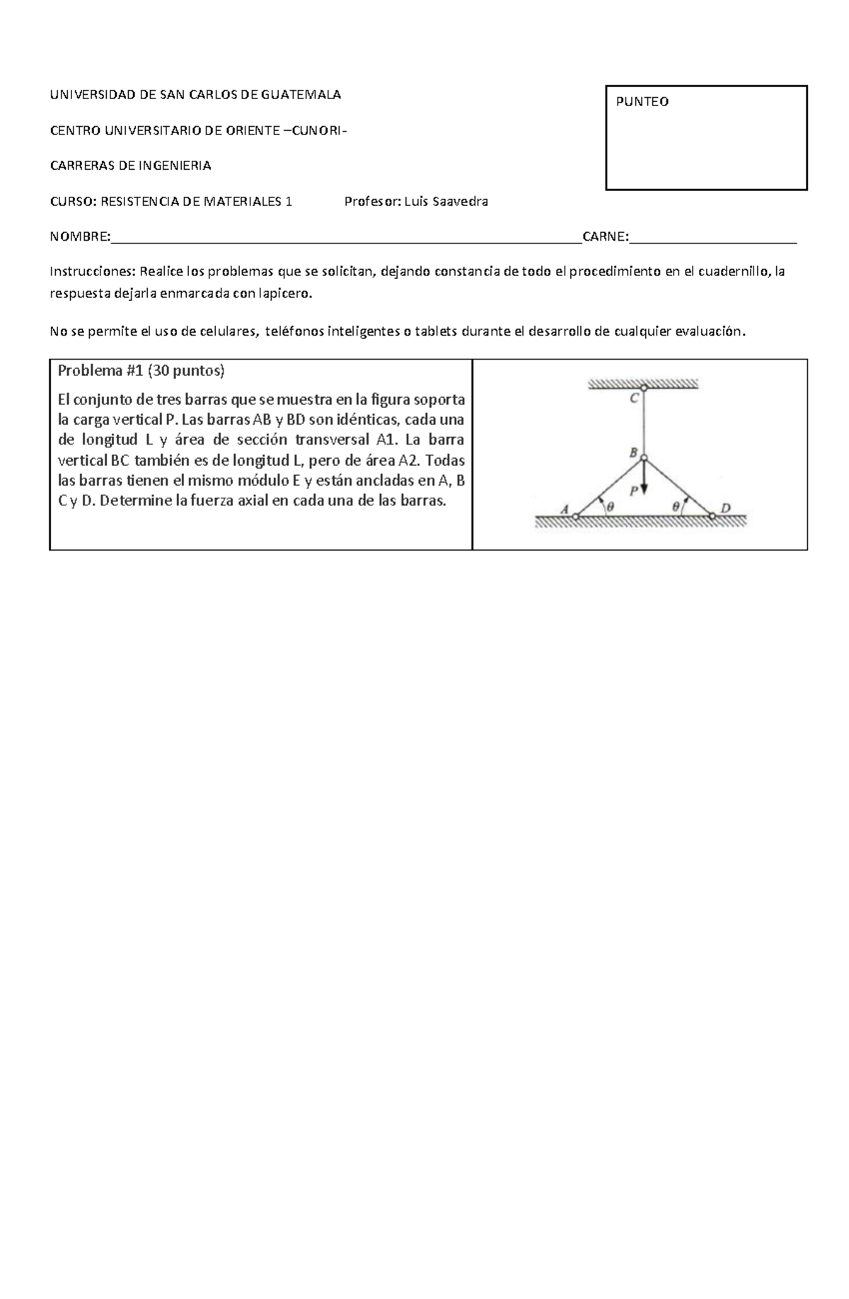 Examen Resistencia De Materiales 1 Primer Parcial 1S 2021 Serie 1 ...