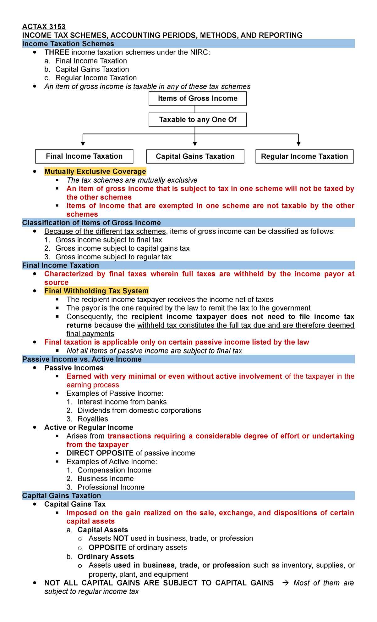 What Are The Three Income Taxation Schemes