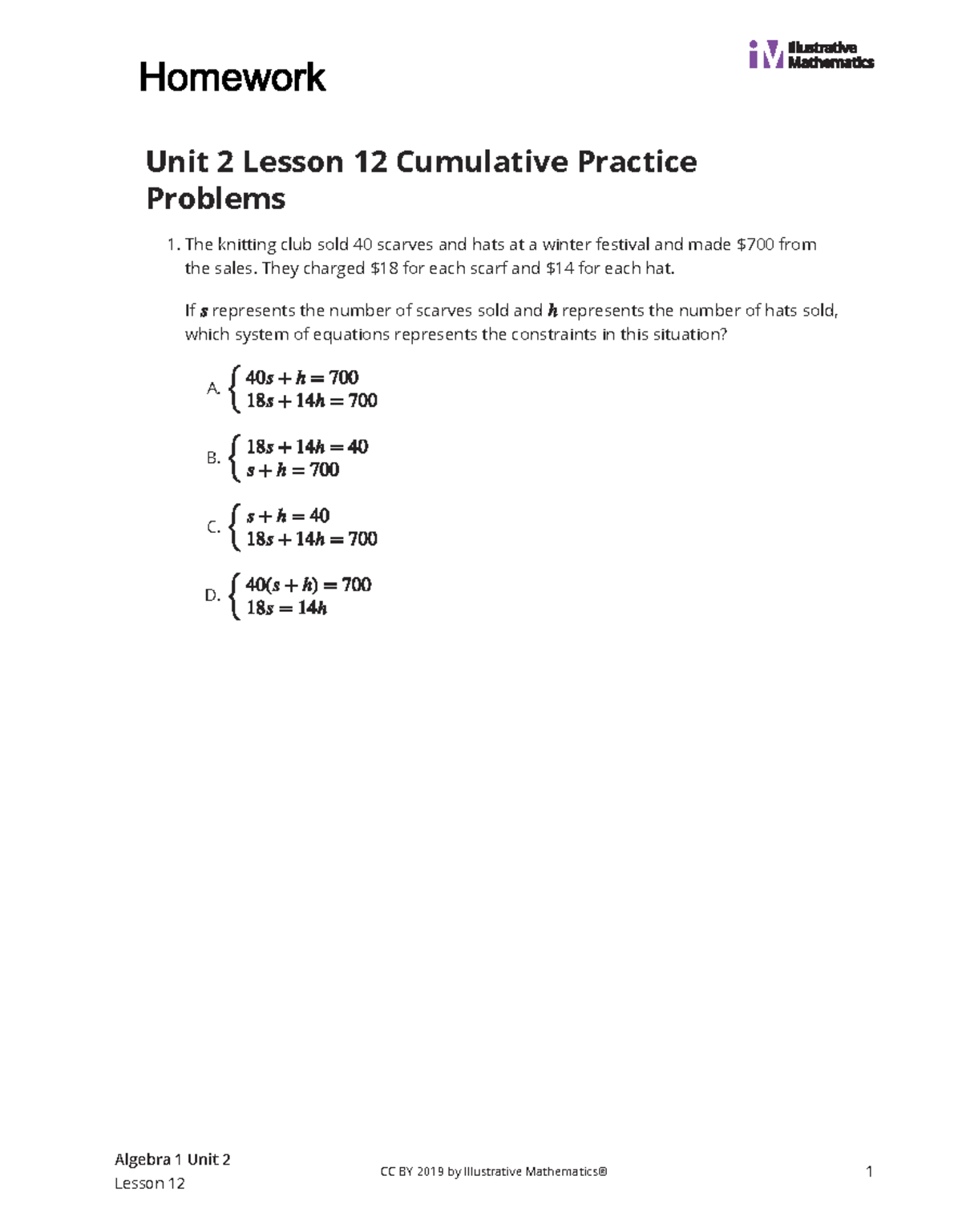 Math - nahhhhhhhhhhhhhhh - Unit 2 Lesson 12 Cumulative Practice ...