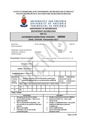 INF271 Nov2022 Exam - DEPARTMENT OF INFORMATICS INFORMATICS 271 FINAL ...