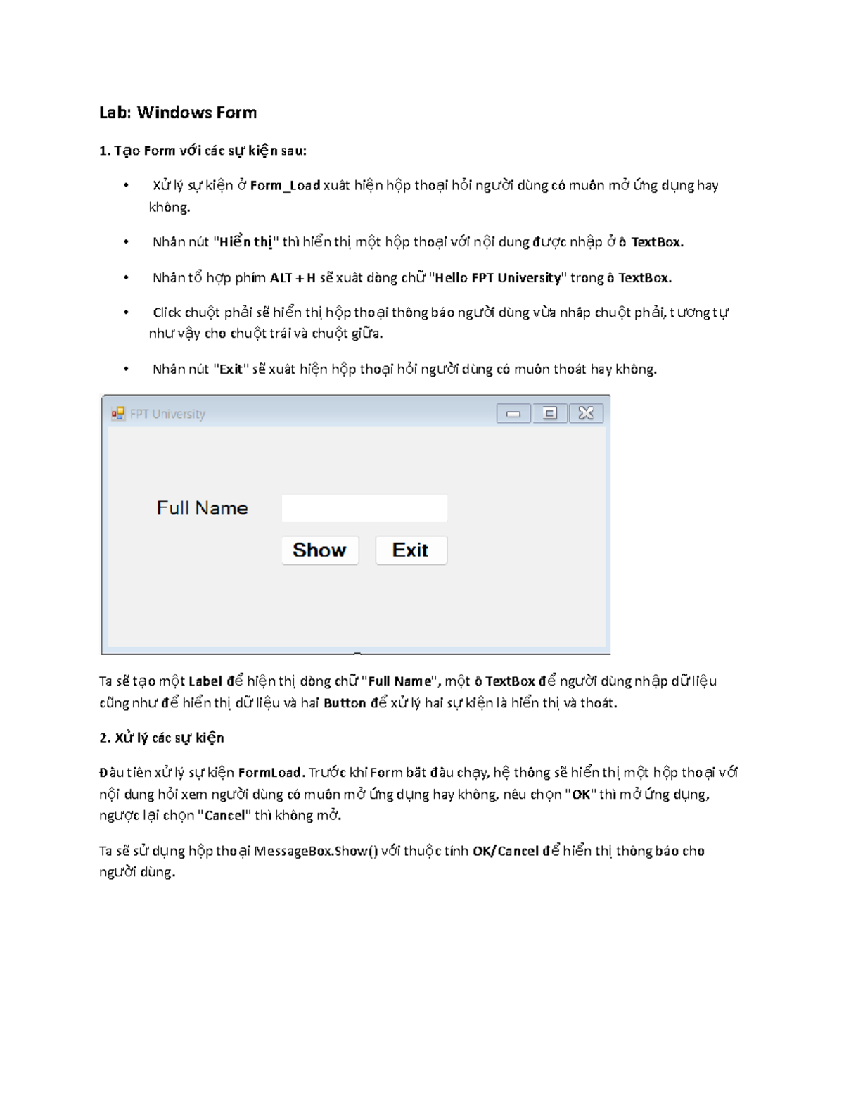 Lab5 Windows Form - sdddsdsds - Lab: Windows Form T ạo Form v ới các s ...