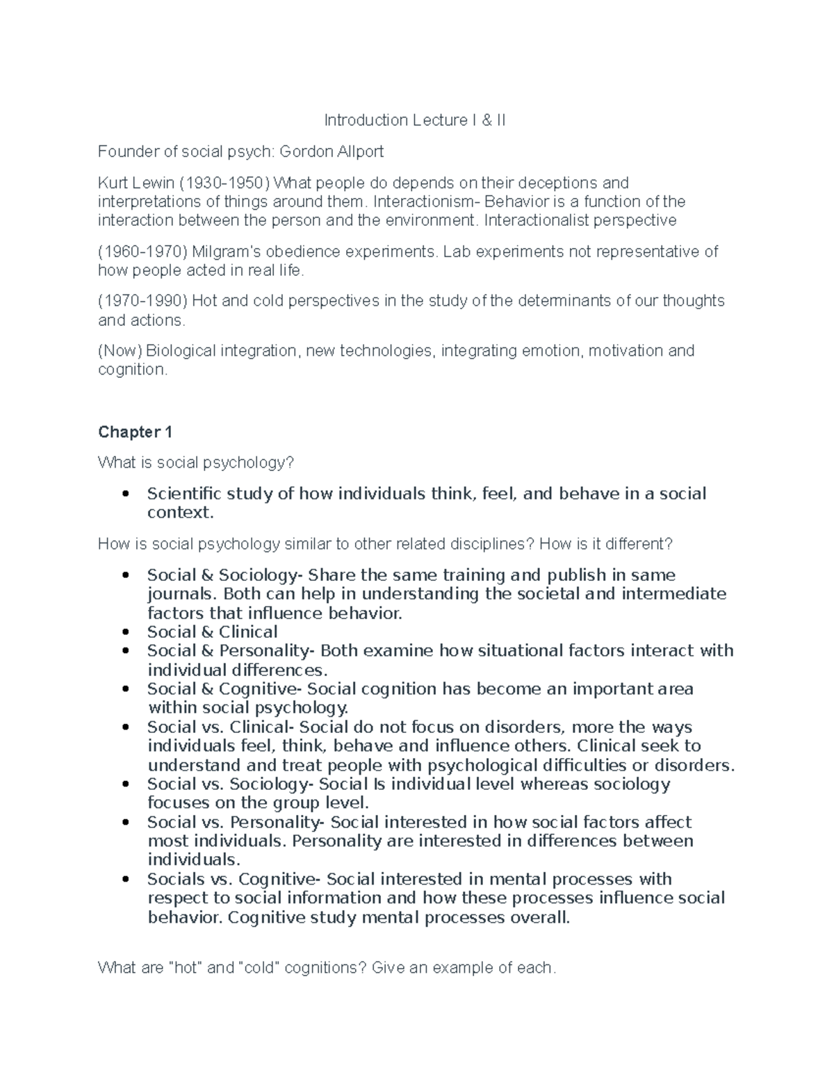Chapter 1 - Lecture notes 1 - Introduction Lecture I & II Founder of ...