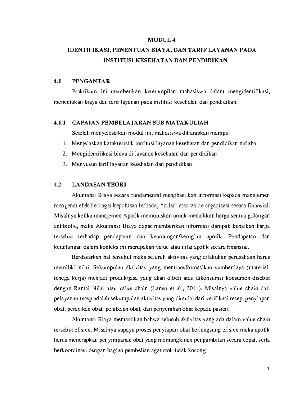 Modul 4 Dan 5 - PPKOP - MODUL 4 IDENTIFIKASI, PENENTUAN BIAYA, DAN ...