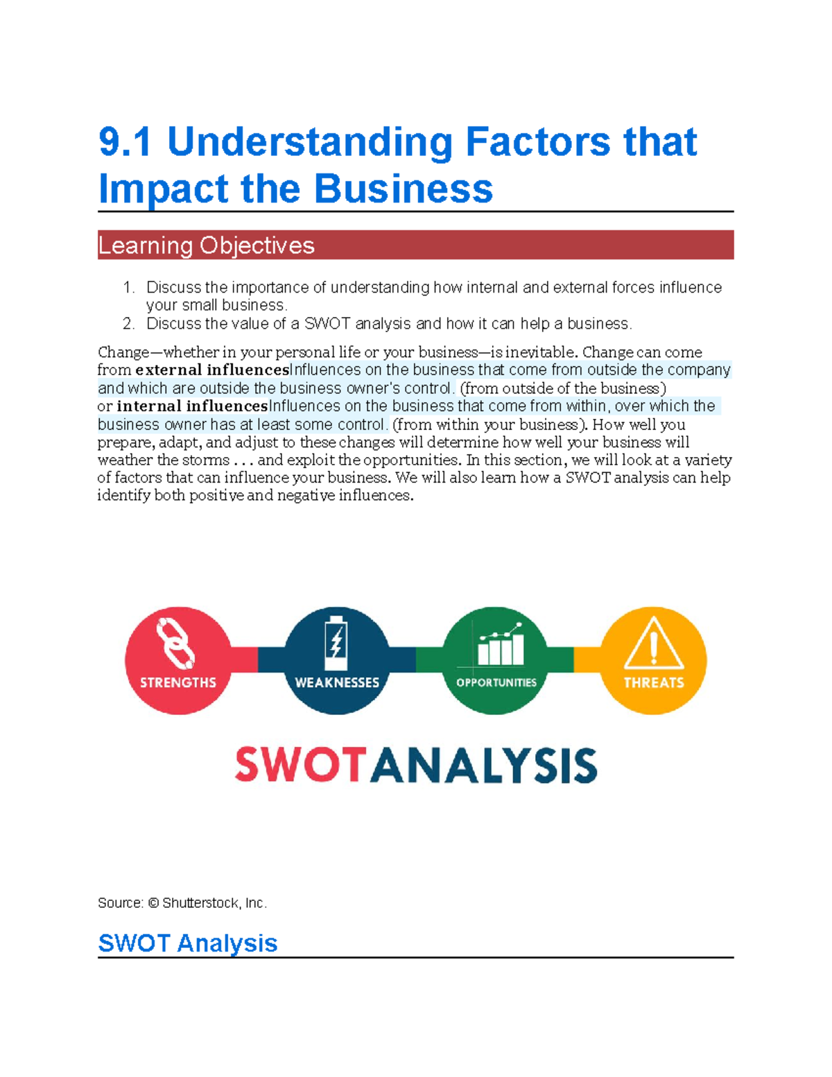 9.1 Understanding Factors That Impact The Business - 9 Understanding ...