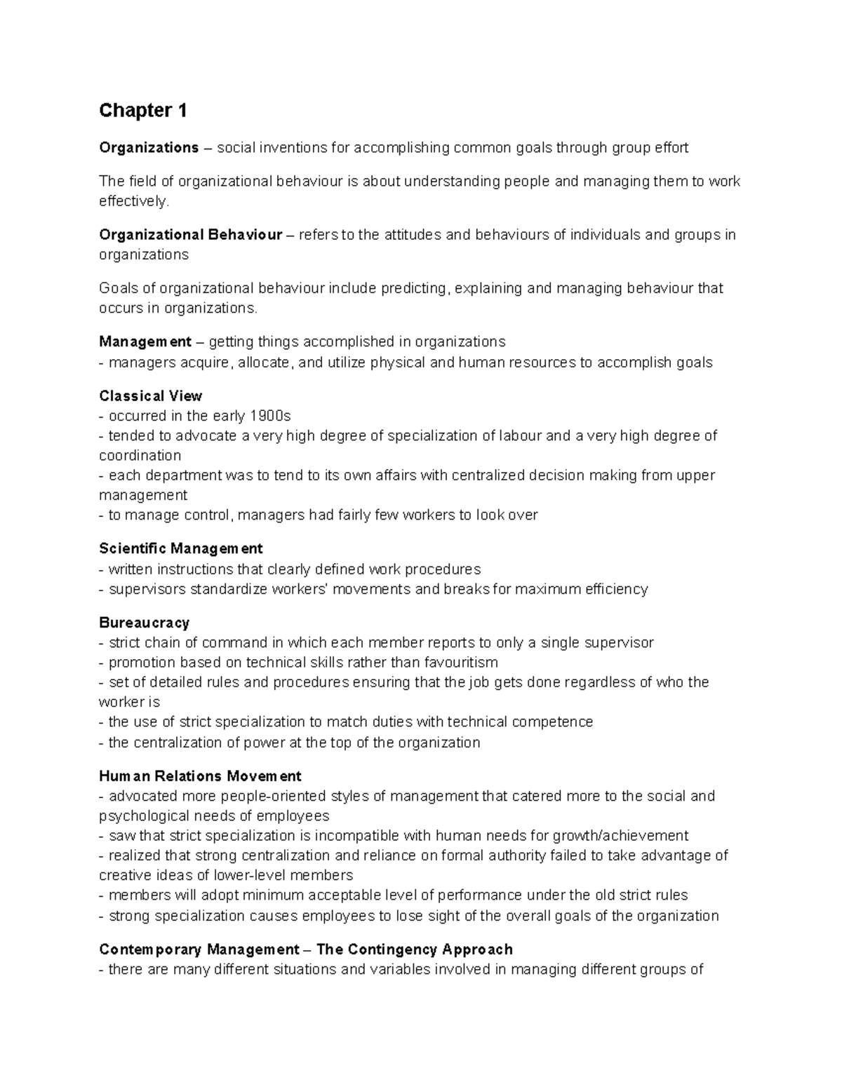 Chapter 1 Textbook - Chapter 1 Organizations – Social Inventions For ...