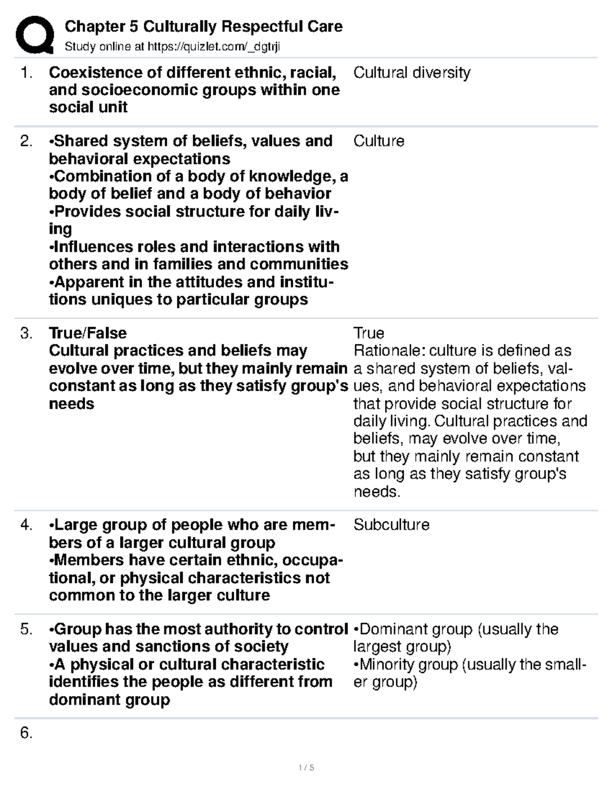 Cukture 5 - Study Online At Quizlet/_dgtrji Coexistence Of Different ...