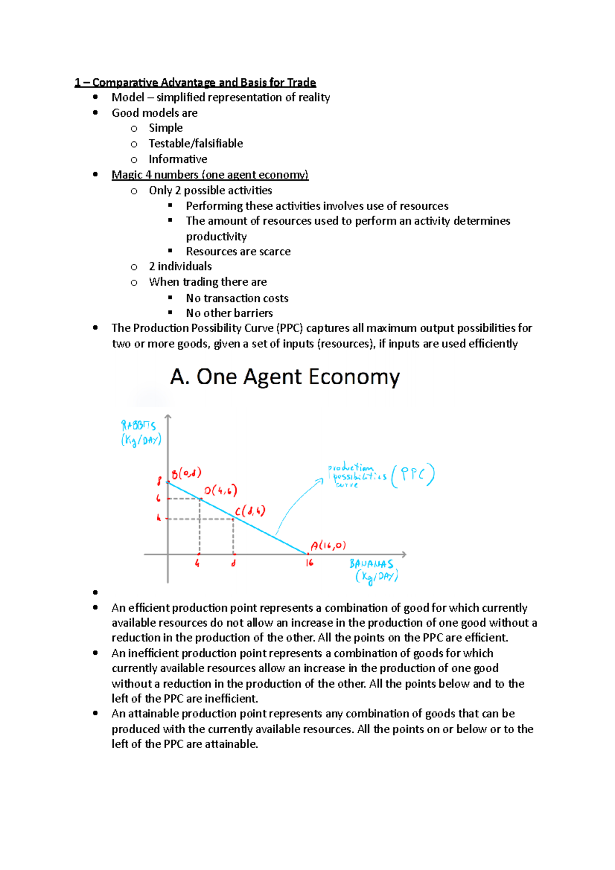 Microeconomics - 1 – Comparative Advantage and Basis for Trade Model ...