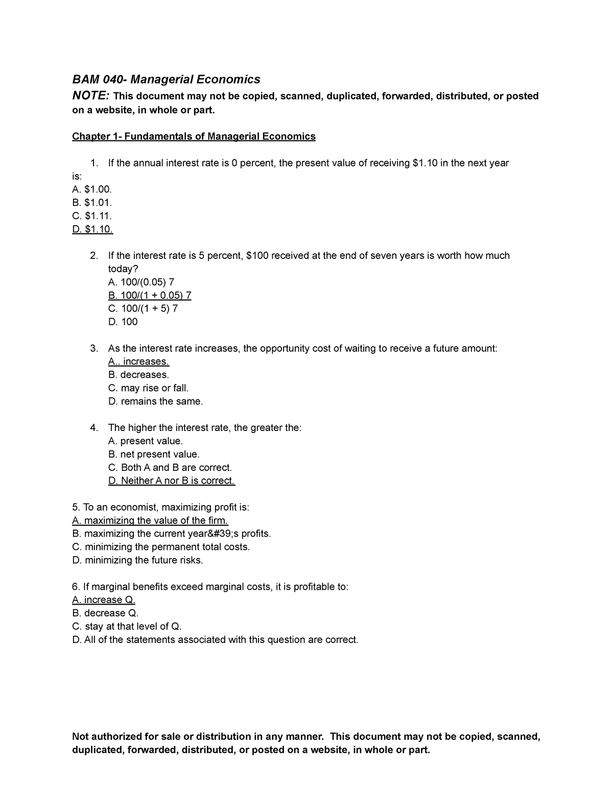 BAM 040: Managerial Economics 1 Reviewer day 21, 22, and 23 - BAM 040 ...