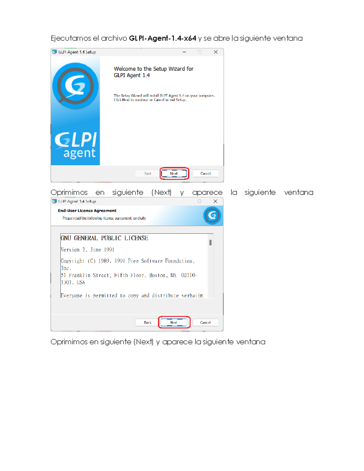 Instructivo Instalacion Agente GLPI - Ejecutamos el archivo GLPI-Agent ...