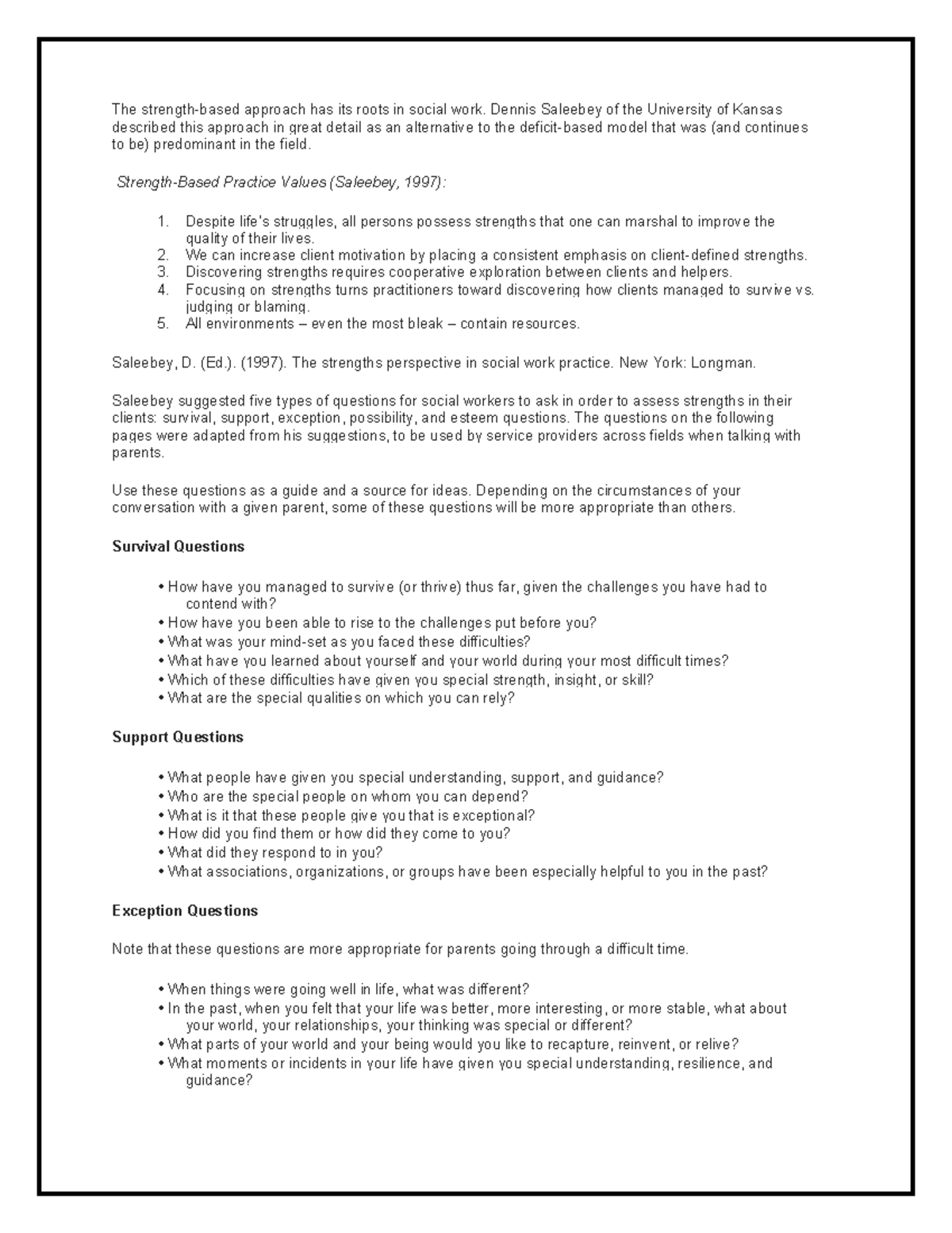 Strengthbasedquestions copy The strengthbased approach has its