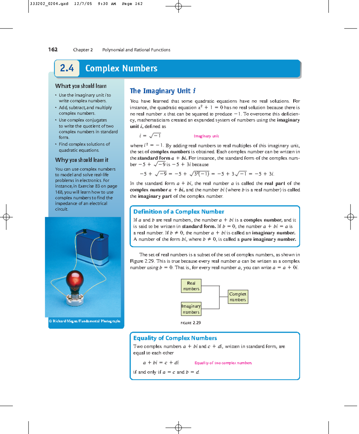 Complex Number - REFERENCE - 162 Chapter 2 Polynomial and Rational ...