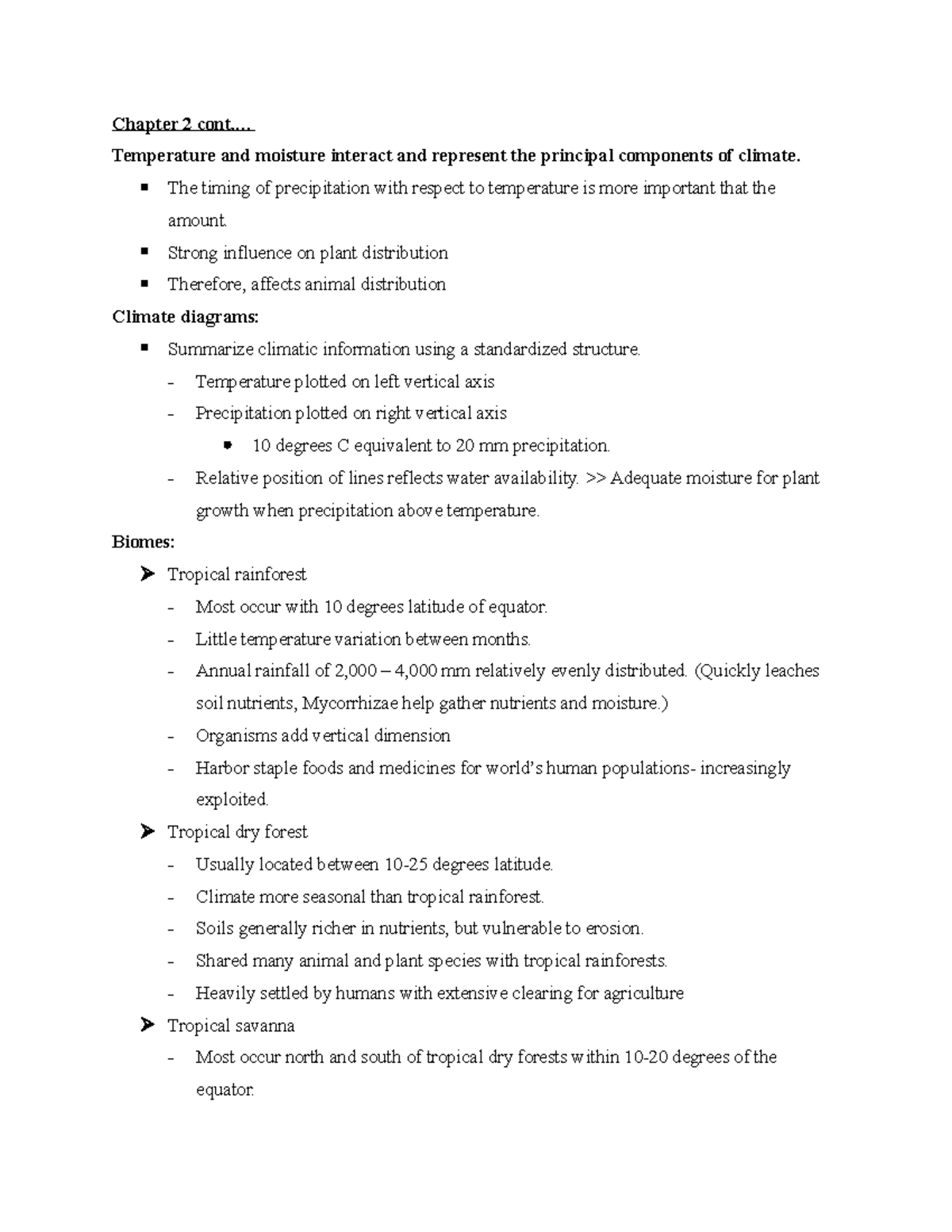 Ecology Notes Chapter 2 continous - Chapter 2 cont.... Temperature and ...