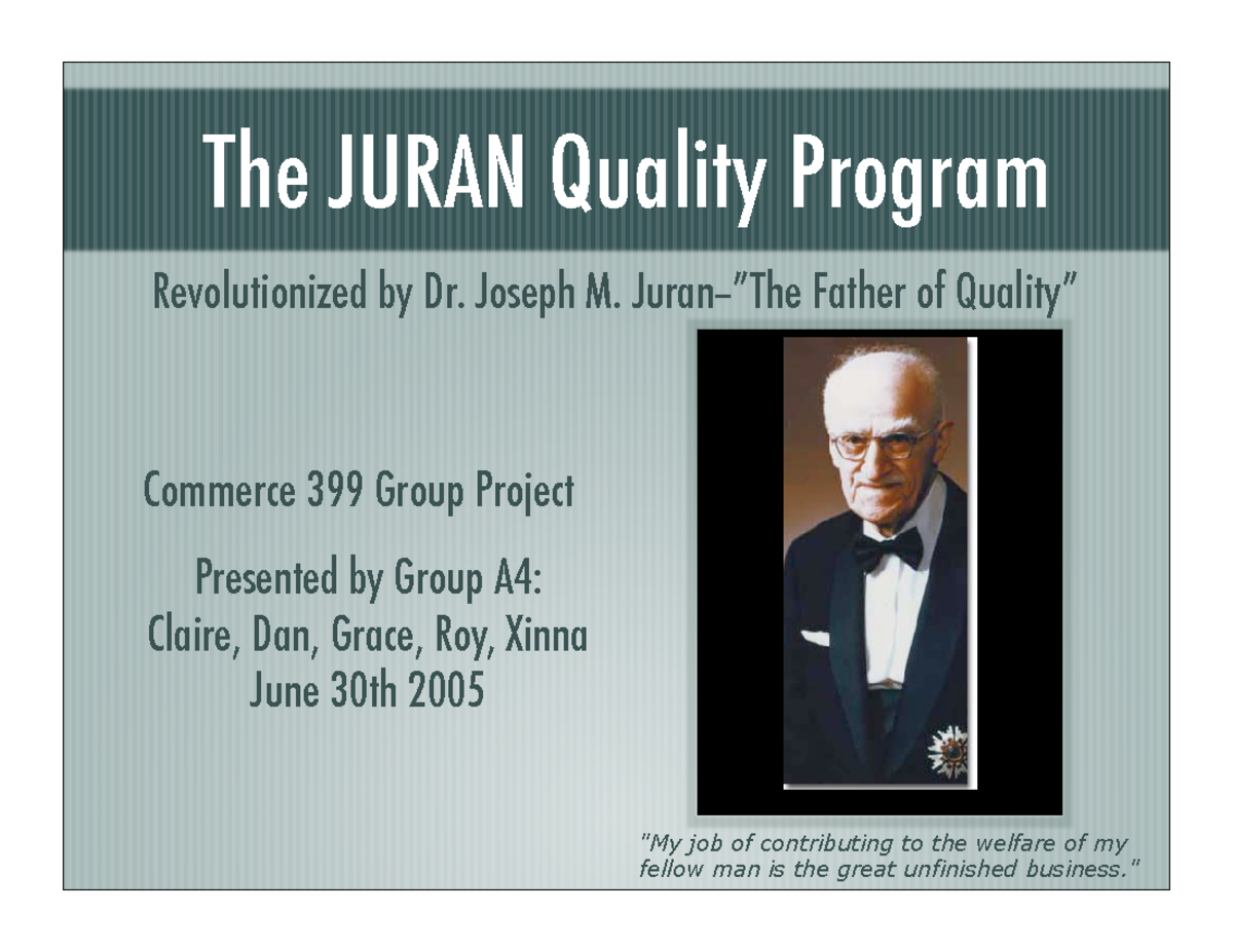 Joseph Juran's Theory Definition Of Quality Video Lesson, 49% OFF