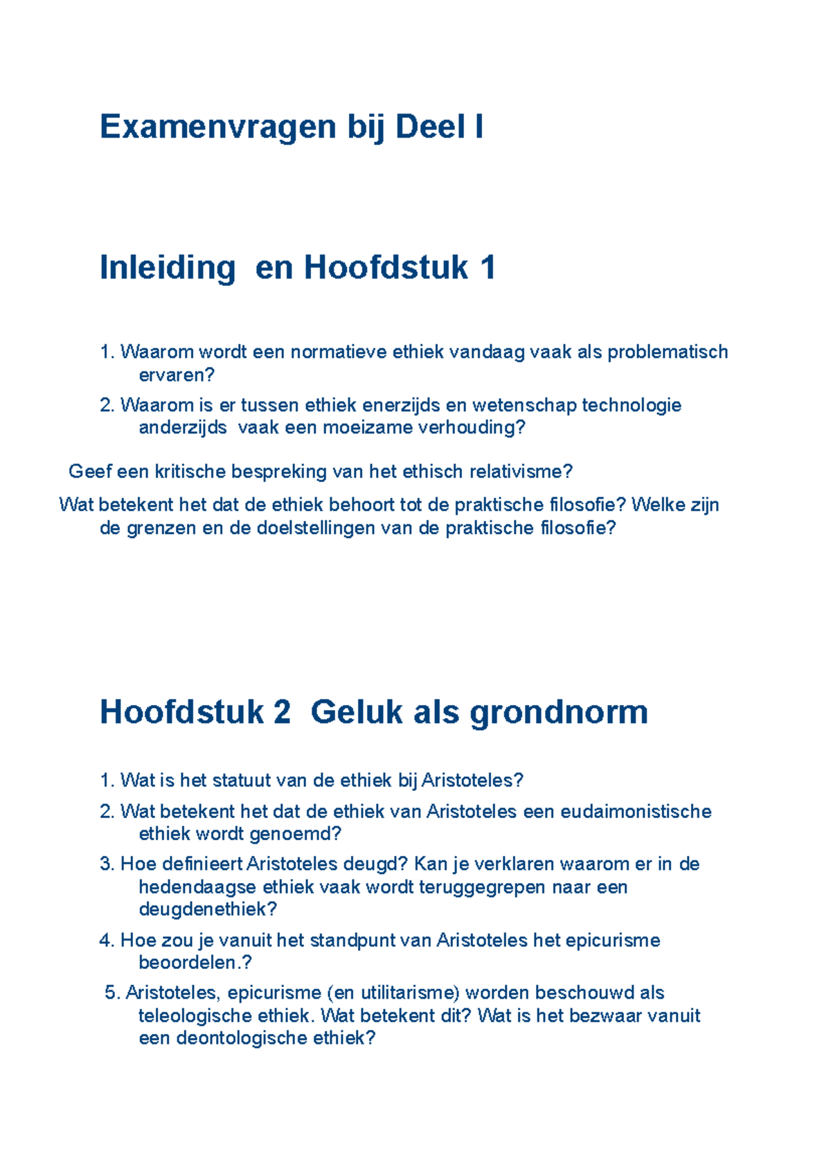 Examen 2019, Vragen - Examenvragen Bij Deel I Inleiding En Hoofdstuk 1 ...