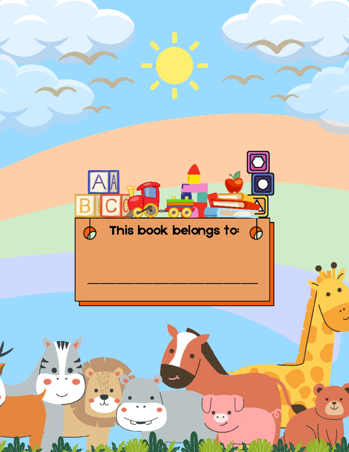 Kids busy book canva template This book belongs to to a