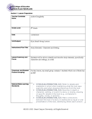 Clinical Field Experience C ESL 440 Topic 5 - Clinical Field Experience ...