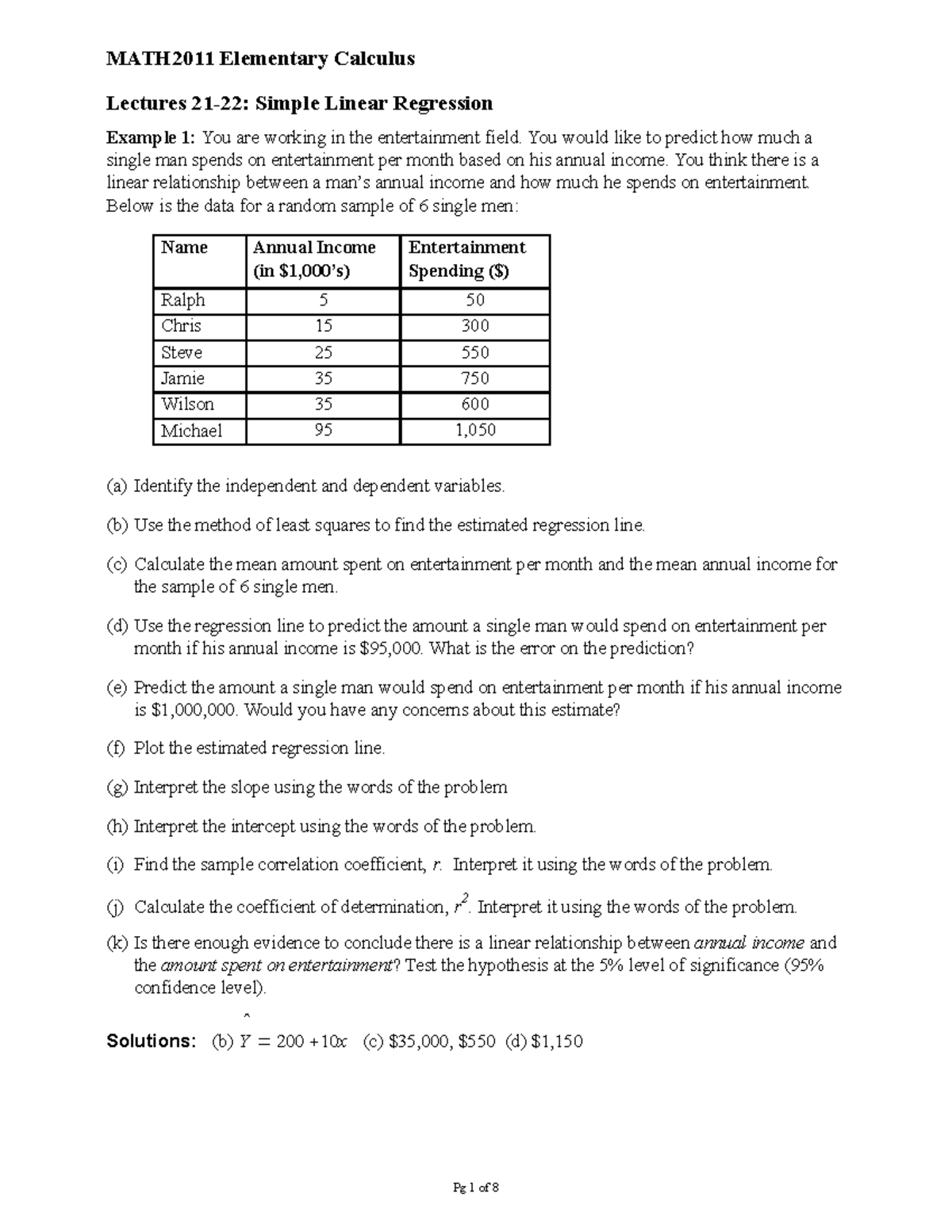 Elementary Cal Math2011-Chapter 8Lab Questions - MATH2011 Elementary ...