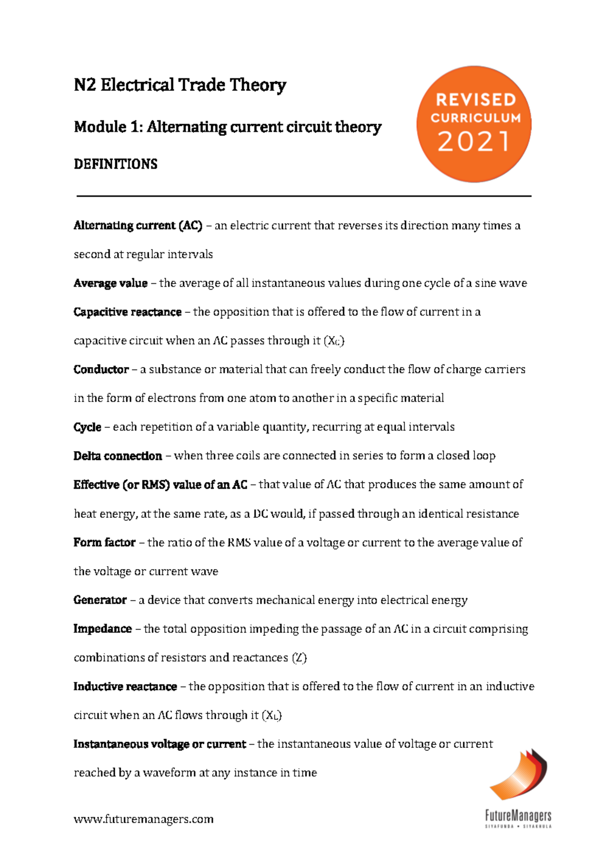 n2-ett-module-1-definitions-futuremanagers-n-2-electrical-trade