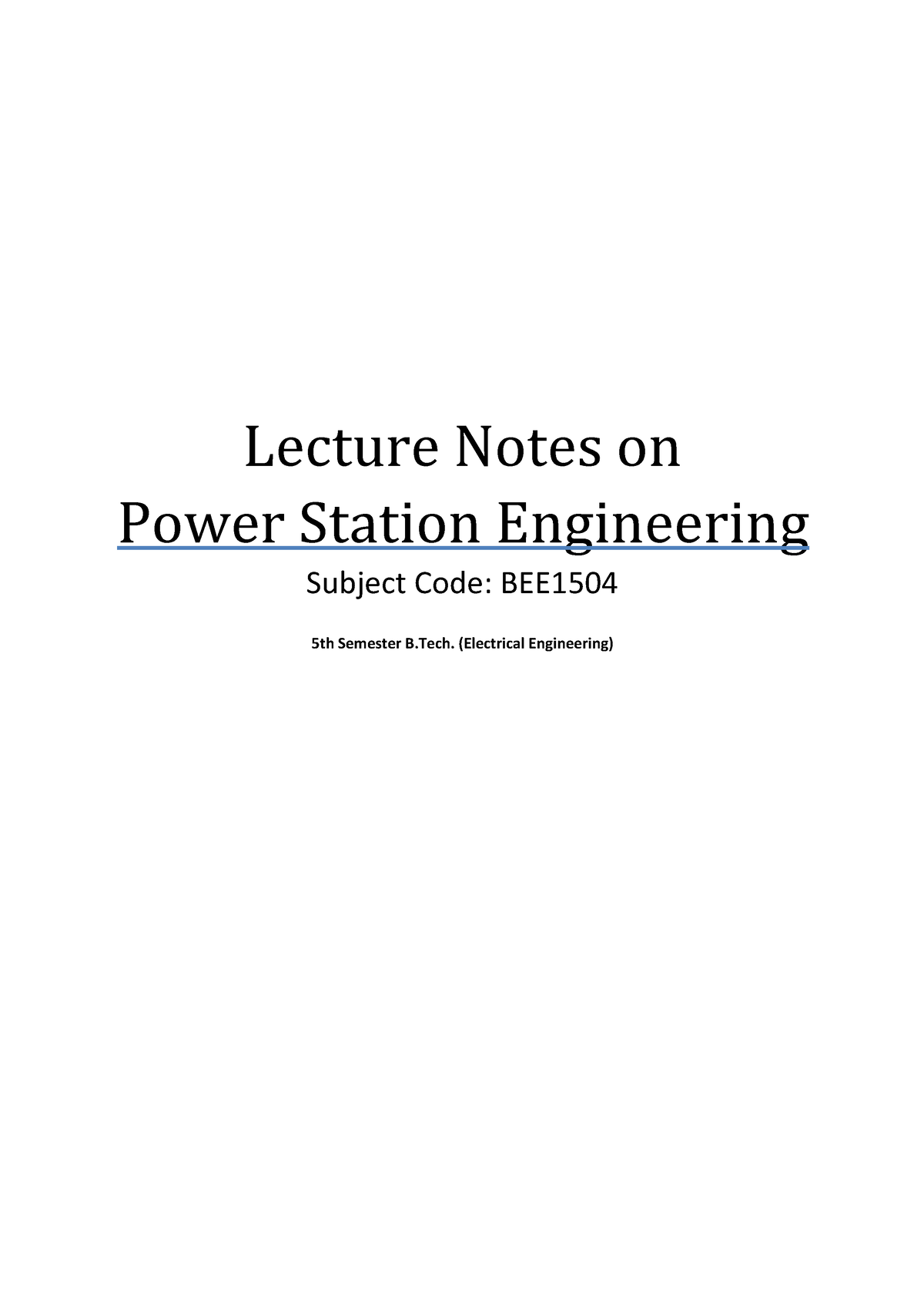 essay on power station