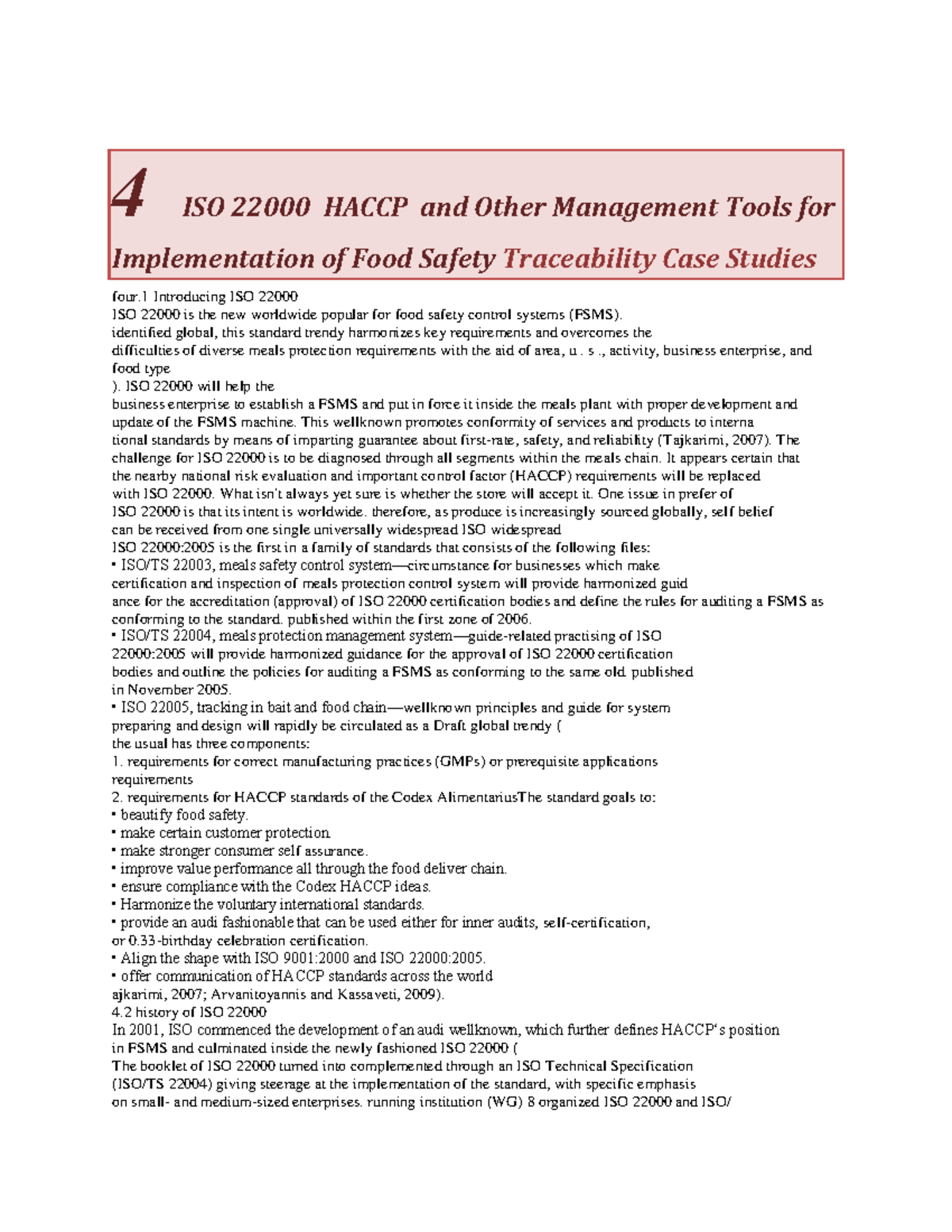 4 ISO 22000 Haccp and Other Management Tools for Implementation of Food Safety Traceability Case
