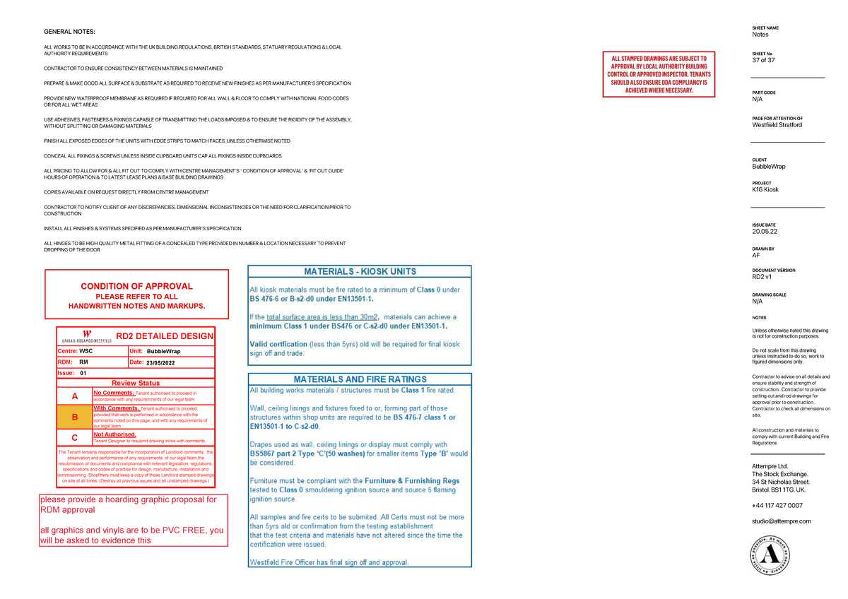 Example Drawings - DOCUMENT VERSION RD2 v DRAWN BY AF CLIENT BubbleWrap ...