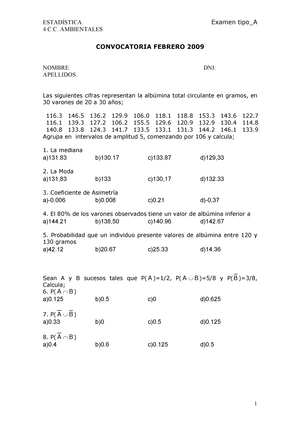 Examen Febrero 09 Preguntas Y Respuestas Examen Tipo Ambientales Convocatoria Studocu