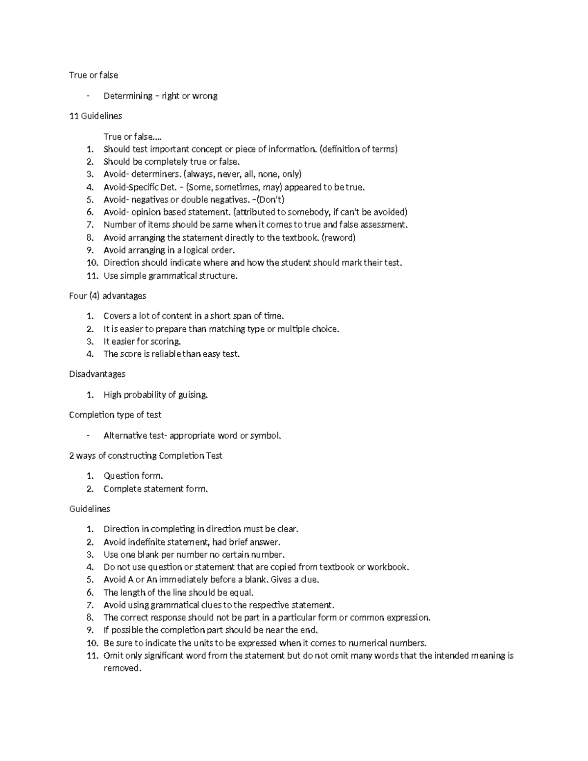 Assessment 2 - notes - True or false - Determining – right or wrong 11 ...