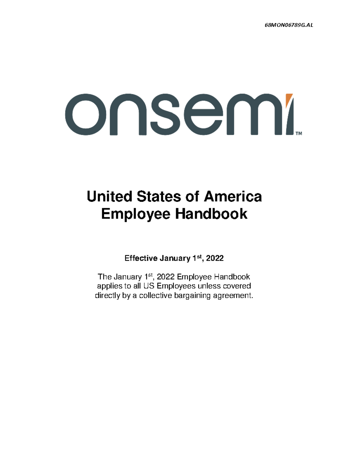 2022 US Employee Handbook United States of America Employee Handbook