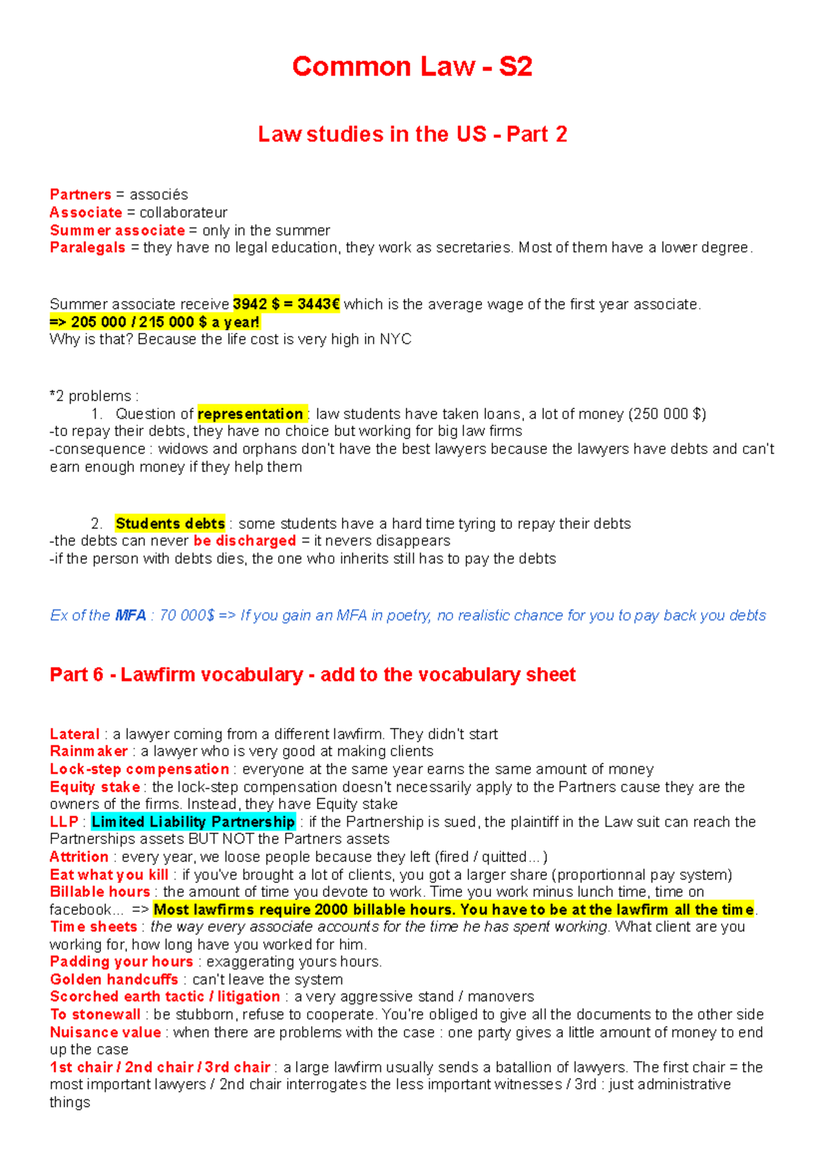 Common Law S2 - Common Law - S Law studies in the US - Part 2 Partners ...