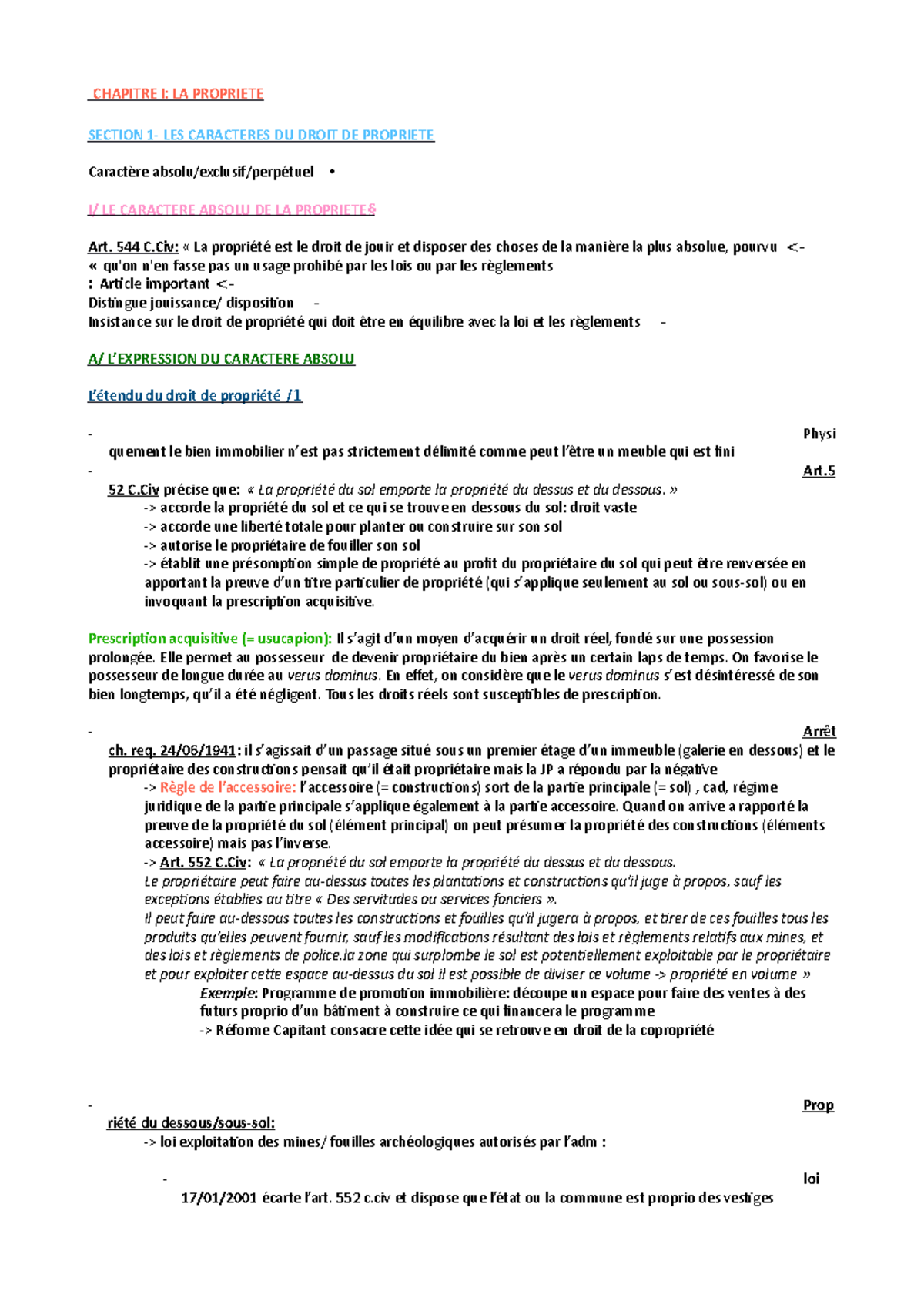 Le Droit De Propriété Est Il Un Droit Absolu Dissertation Fiche révision DB- la propriété - CHAPITRE I: LA PROPRIETE SECTION 1- LES  CARACTERES DU DROIT DE - Studocu