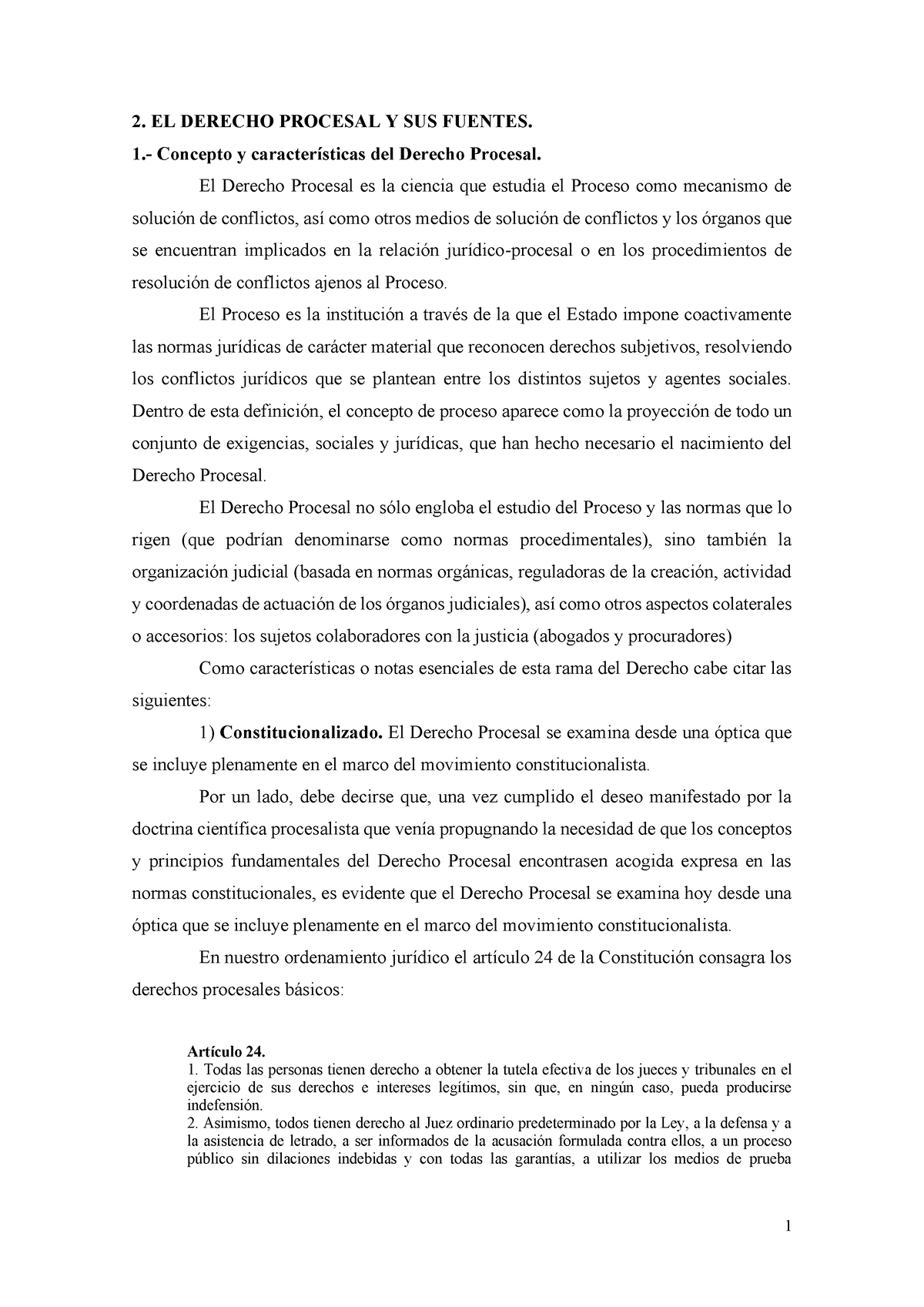 02 El Derecho Procesal Y Sus Fuentes 2 El Derecho Procesal Y Sus Fuentes 1 Concepto Y 8327