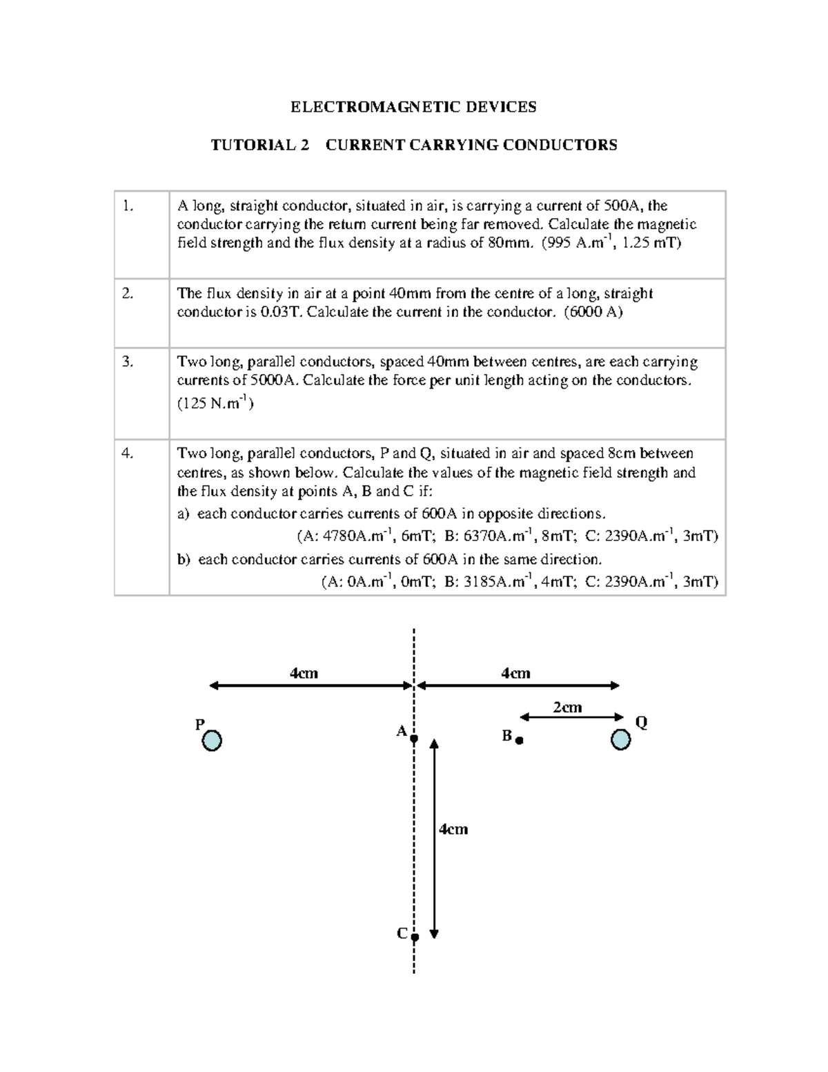 EMD Tutorial 2 1718 Currentcarryingconductors jsr - ELECTROMAGNETIC ...