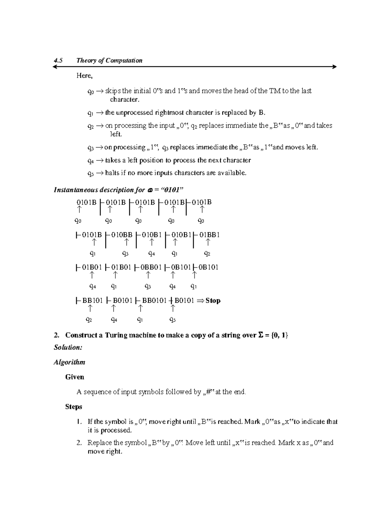 Additional problems - TM - 4. 5 9 Theory of Computation Here, q 0 skips ...