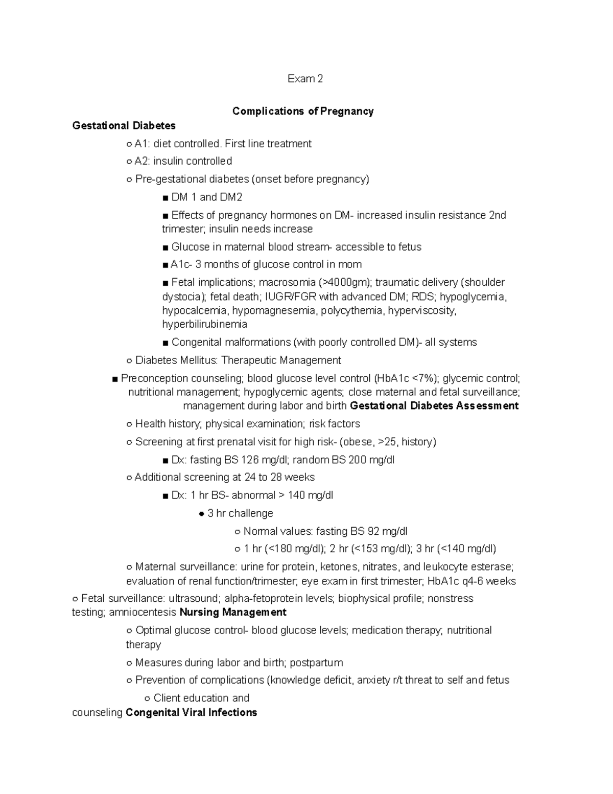 Exam 2 OB - These are notes that cover Exam 2 OB short and sweet so it ...