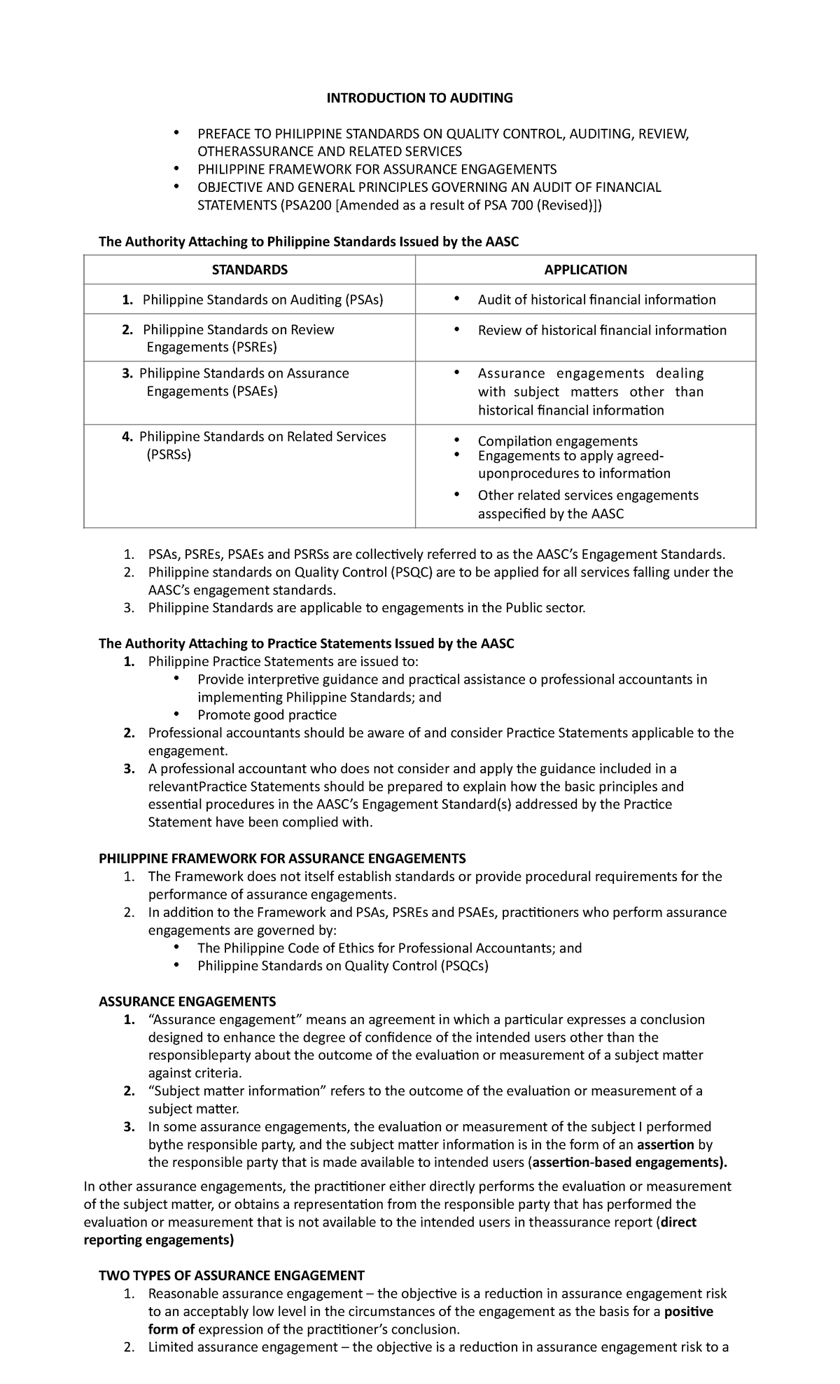 Personalized Full Auditing Theory Summary - INTRODUCTION TO AUDITING ...