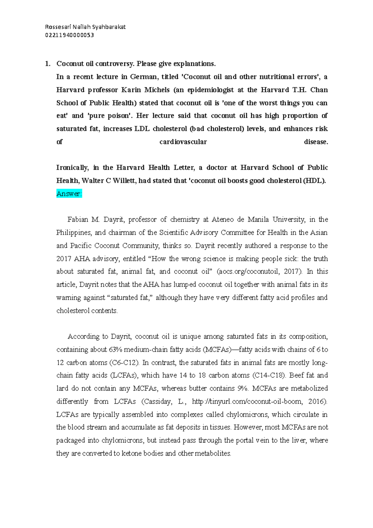 Coconut oil controversy 02211940000053 Coconut oil controversy