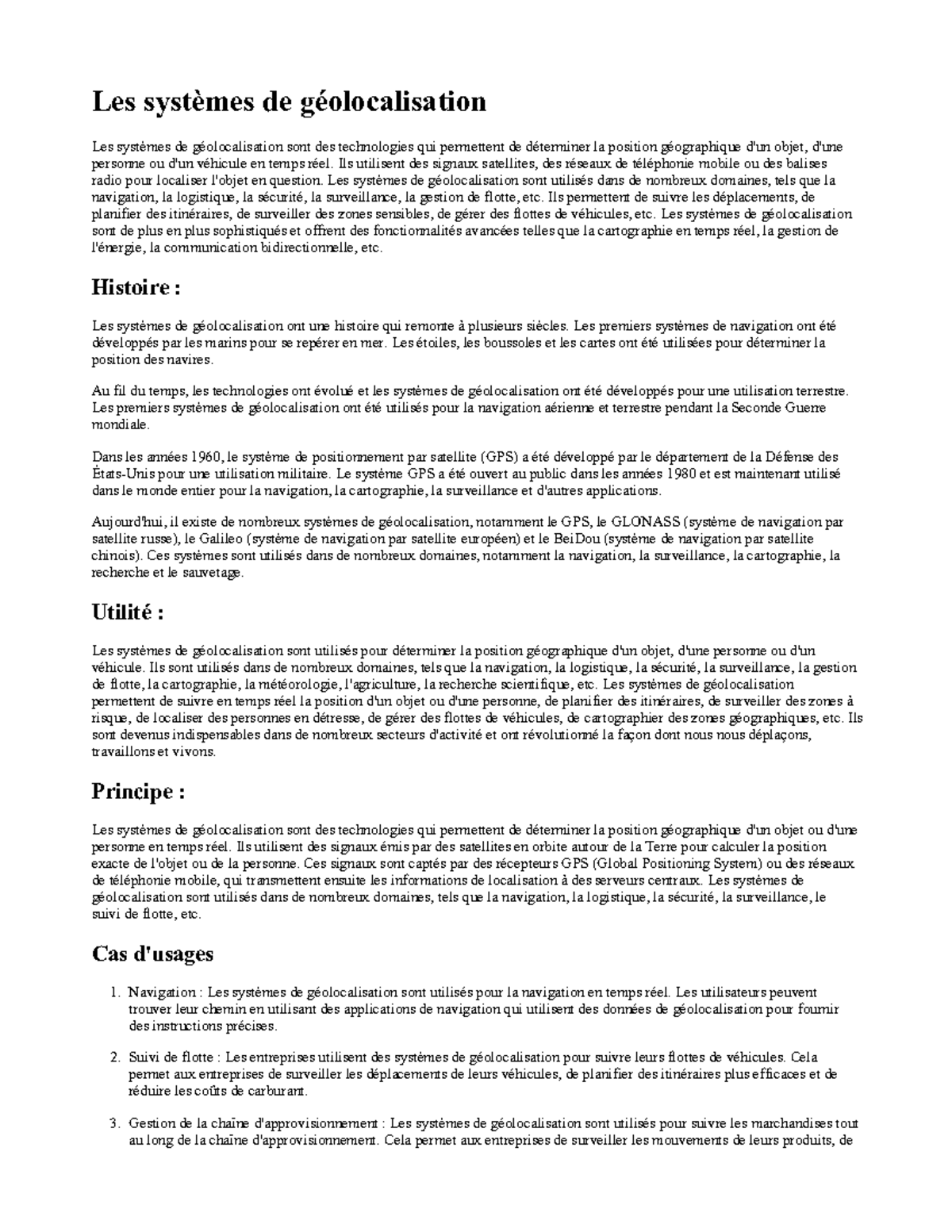 Les systèmes de géolocalisation - Les systèmes de géolocalisation Les ...