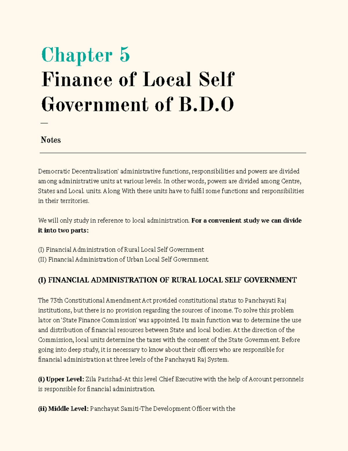 Chapter 5-Finance Of Local Self Government Of B - D ___ Notes ...