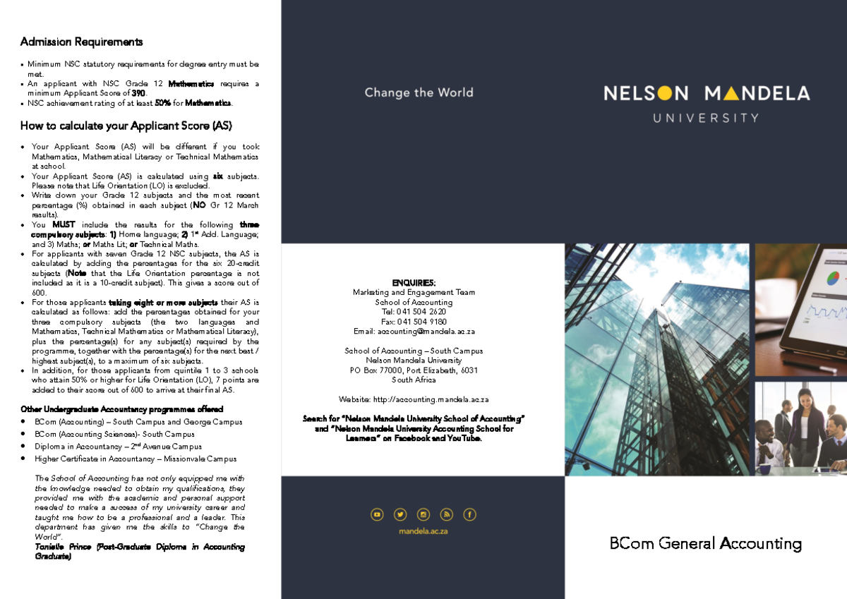 BCom-General-Accounting - ENQUIRIES: Marketing and Engagement Team ...