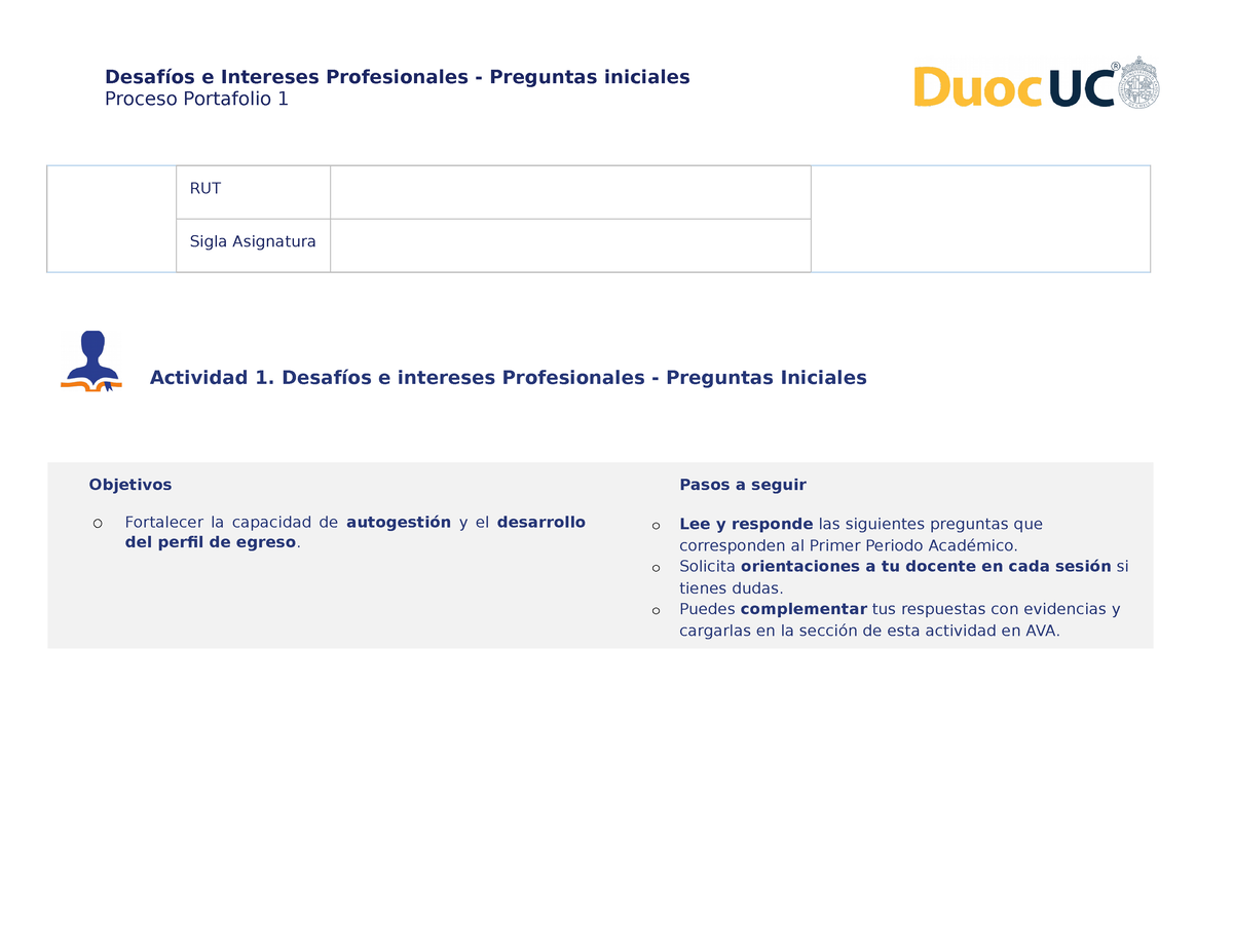 1. Desaf Ã Os E Intereses Profesionales APP1 Inicial - Proceso ...