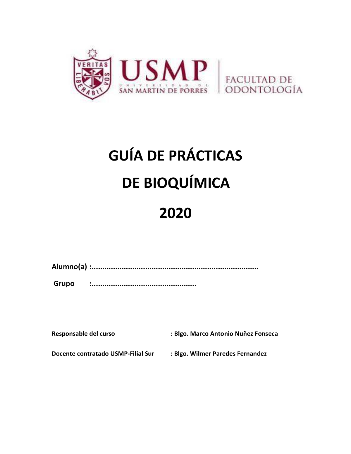 Guia De Bioquimica Guia Usada Desde El 2020 GuÍa De PrÁcticas De